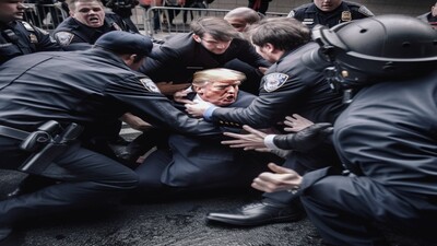 Foto AI Realistis Donald Trump Ditangkap Paksa Kepolisian